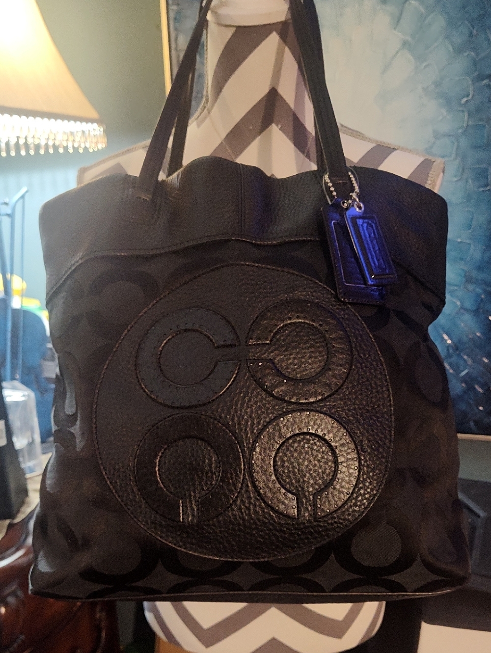 Coach Laura Signature Canvas & Leather Tote with Embossed Patch Retail $499 - Picture 2 of 11